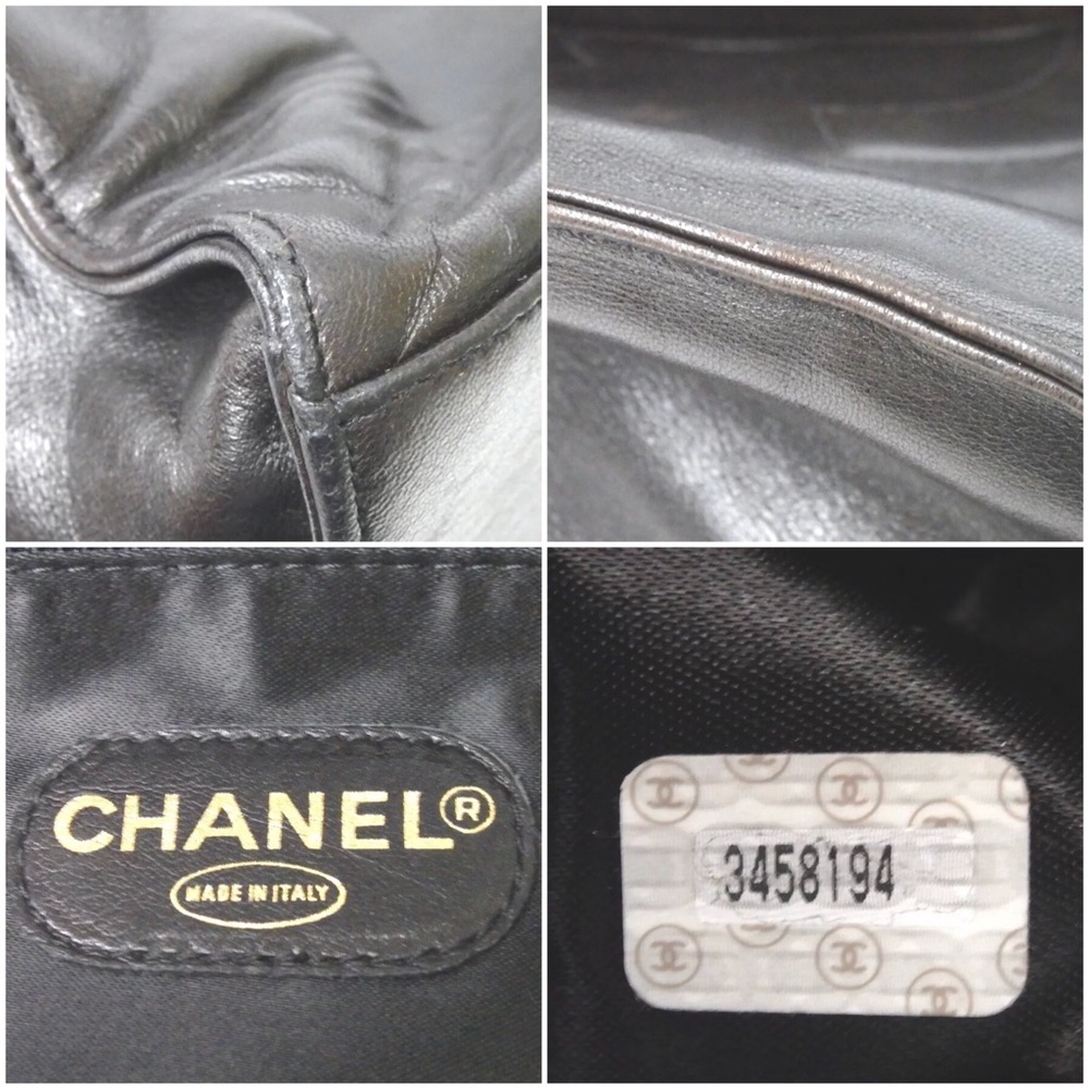 Auth Chanel Coco Mark Lambskin Chain Tote Bag - Picture 6 of 8